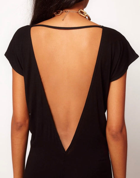 Black Hollow Back Maxi Dress - Eccentrik Collections, LLC 